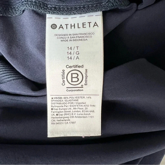 Athleta Pants Navy Blue Brooklyn Ankle Casual Activewear Pull On 14 Tall 198671 - Picture 15 of 16